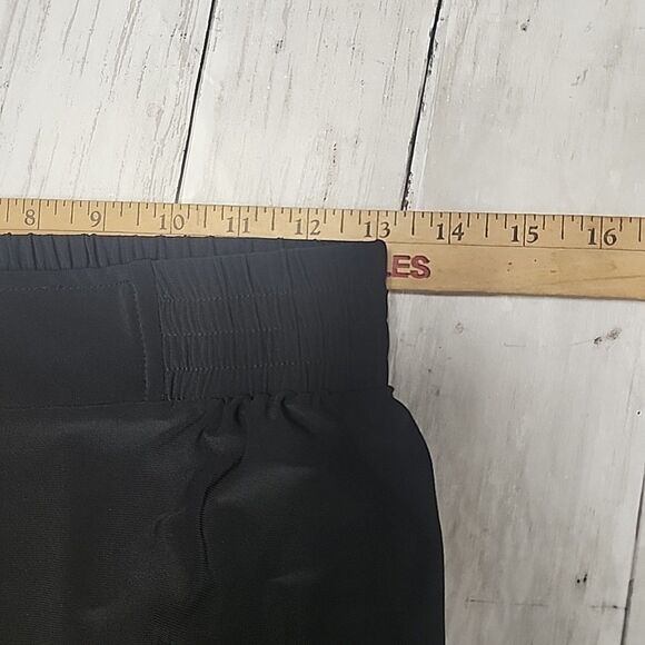 Iman Black Wide Leg Mid Rise Pull On Elastic Waistband Jersey Knit Pants Small - Picture 5 of 11